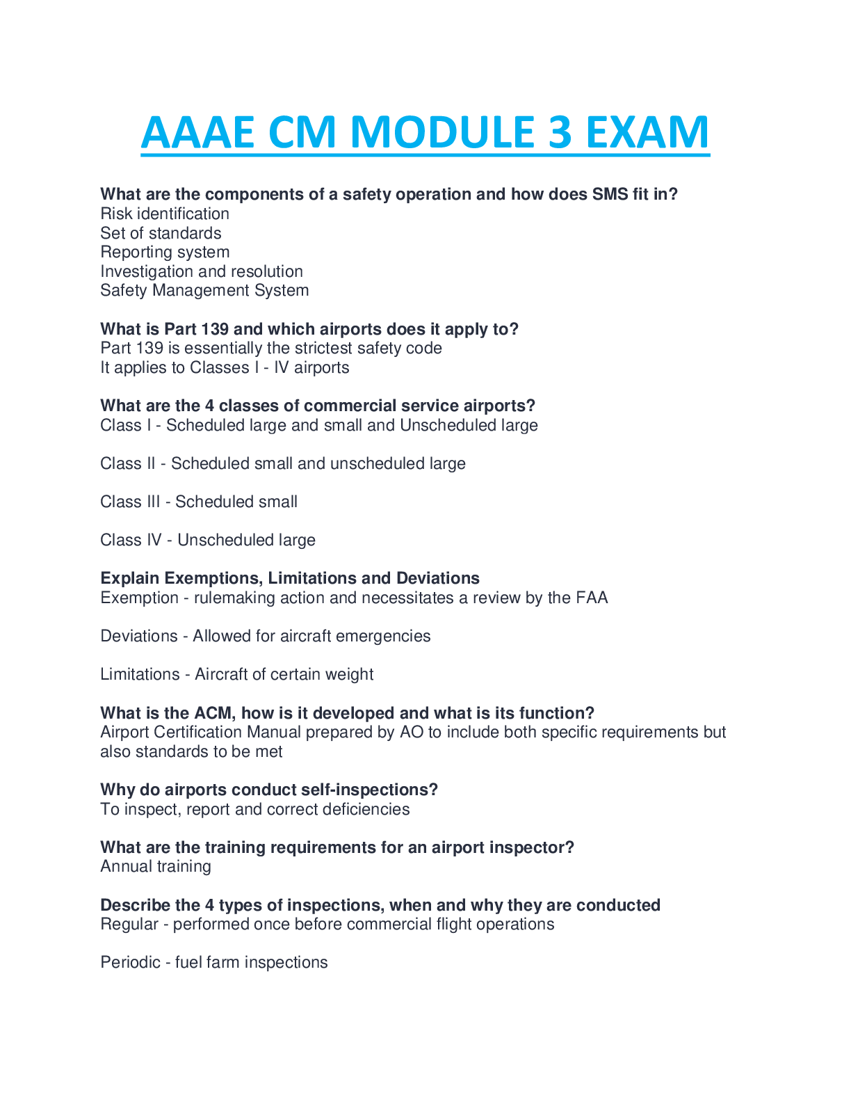 Preview image for AAAE CM MODULE 3 LATEST 2023 WITH COMPLETE GUIDE SOLUTION RATED A+.